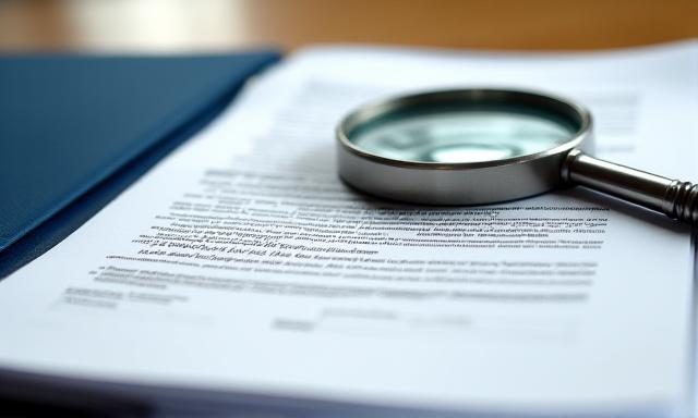 Legal documents and a magnifying glass referencing boilerplate risks